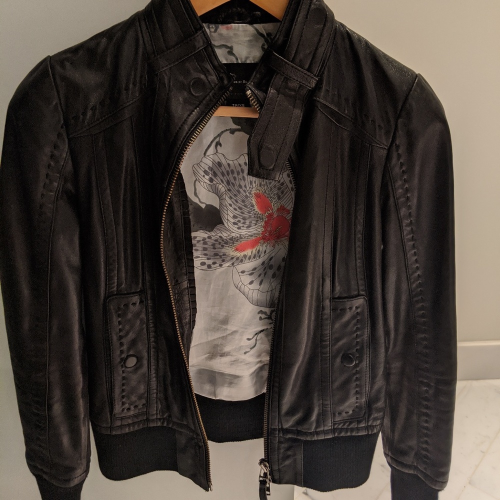 Mackage Elie Leather Jacket Black XS